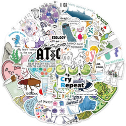 50pcs Biology Laboratory Research Stickers For Furniture Wall Desk Chair Toys Computer Motorcycle Science Chemistry Sticker (ONLINE ORDER ONLY)
