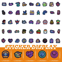 10/30/50/100pcs Cute Neon Light Cartoon Graffiti Stickers Laptop Scrapbook Luggage Car Phone Bike Decoration Sticker Kids Toys (Online Order Only)