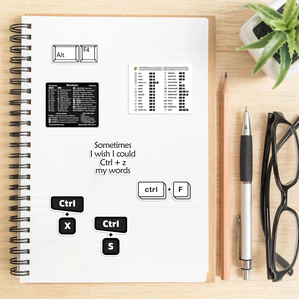 30PCS Shortcut Key Tips Waterproof Computer Sticker DIY Keyboard ipad Laptop And Desktop Student Gift Decoration Toy Sticker (ONLINE ORDER ONLY)