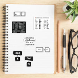 30PCS Shortcut Key Tips Waterproof Computer Sticker DIY Keyboard ipad Laptop And Desktop Student Gift Decoration Toy Sticker (ONLINE ORDER ONLY)