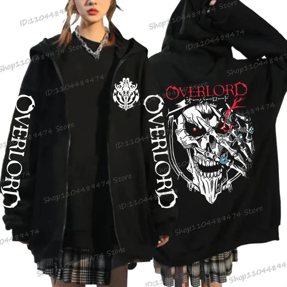 Overlord Horror Skull Hooded Shirt Harajuku Zip Up (ONLINE ORDER ONLY)