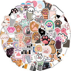 61PCS Cute Cat Paw PVC Sticker Aesthetic Children Decoration For Scrapbooking Korean Stationery School Supplies for Kids Toys (Online Order Only)