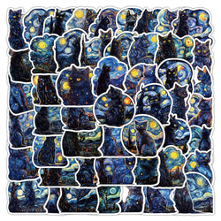 Starry Sky Cat Stickers for Phone Laptop Luggage Skateboard - 10/30/50PCS (Online Order Only)