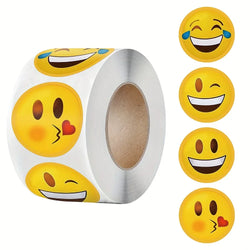 500pcs/roll Cartoon Funny Face Expression Reward Stickers, DlY Decoration Label  For Game Gift Envelope Self Adhesive Stickers (ONLINE ORDER ONLY)