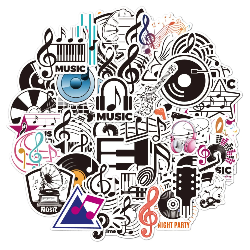 10/50Pcs Motivational Music Stickers Inspirational Phrases DIY Waterproof Phone Notebook Guitar Car Bike Wall Graffiti Decals (Online Order Only)
