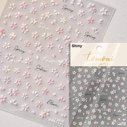 Mini Colourful Flower Black Yellow Petal Wreath 5D Chic Embossed Reliefs Delicate Self Adhesive Nail Art Stickers Manicure Decal (Online Order Only)