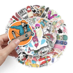10/50PCS Sports Skateboard Stickers Laptop Bicycle Guitar Skateboard Sticker Kid DIY Graffiti Waterproof Personalized Stickers (Online Order Only)
