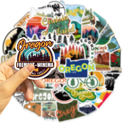 50Pcs Oregon America State Sticker For Laptop Luggage Phone Suitcase Skateboard Styling DIY Decal Pegatina Aufkleber Toy Decal (Online Order Only)