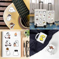 50pcs Funny Cartoon Ghost Stickers For Luggage Guitar Phone Diary Waterproof Graffiti Kids Toy DIY Cute Spooky Laptop Decals﻿ (ONLINE ORDER ONLY)