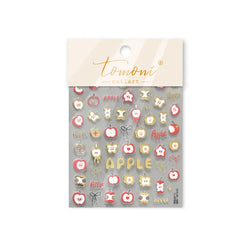 Shiny Attractive Apple Core Peel Cute Fruits Bowknot Tie Star Self Adhesive Nail Art Stickers Charming Rhinestone Manicure Decal (ONLINE ORDER ONLY)