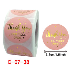 500 Pcs 1.5inch/3.8cm Round Laser English Thank You Gift Seal Sealing Stickers with Waterproof Wedding Holiday Label (ONLINE ORDER ONLY)
