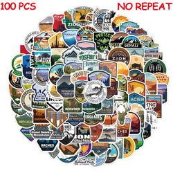 National Park Landscape Stickers for Laptop, Phone, Luggage, Guitar, Skateboard, Car - 10/50/100pcs (ONLINE ORDER ONLY)