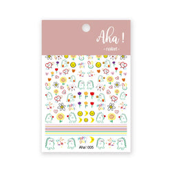 1pc Cute White Cloud Nail Stickers Ultra Thin Nail Art Stickers Self Adhesive Decals Star Moon/Flower/Clouds Kawaii Nail Decals (Online Order Only)