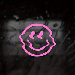 Smiling Face Stickers，Brighten Up Your Car with a cute & funny Cartoon Twisted Smiling Face Sticker! (ONLINE ORDER ONLY)