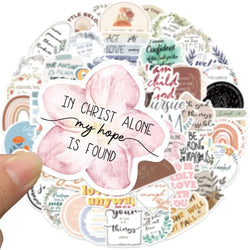 50pcs Christian Bible Stickers for Laptops, Water Bottles, Phones, Kids Toys (Online Order Only)
