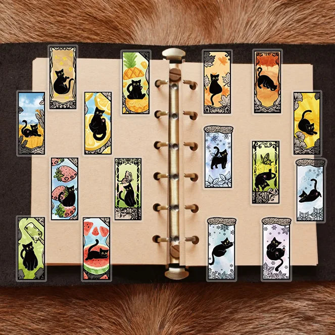 50pcs Cartoon Fantasy Cat Mysterious World Aesthetic Stickers Luggage Laptop Guitar Phone Waterproof PET Car Decals (Online Order Only)
