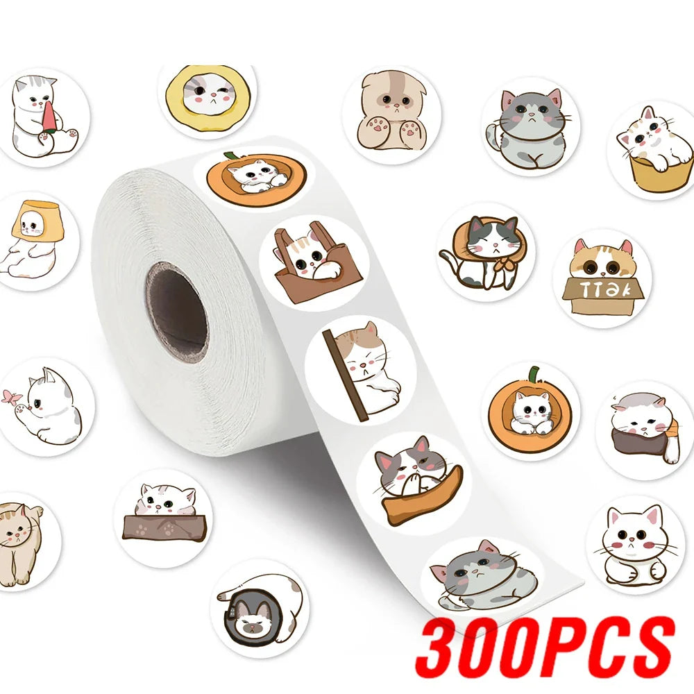 100-500pcs Cartoon Animals Sealing Sticker DIY Laptop Decals Decoration Sticker Reward Gift Toys Stationery (Online Order Only)