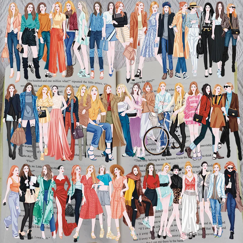 80Pcs Cute Fashion Girls Stickers for Scrapbooking, Diary, Planner, Art Journal (ONLINE ORDER ONLY)