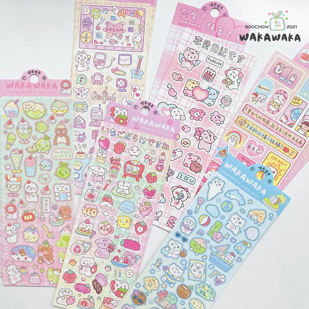 Kawaii Animal Stickers for Scrapbook, Stationery, DIY, Journal (Online Order Only)