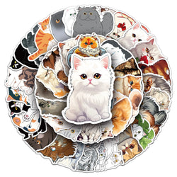 Cartoon Persian Cat Stickers for Phone Laptop Luggage Skateboard - 10/30/50PCS (Online Order Only)