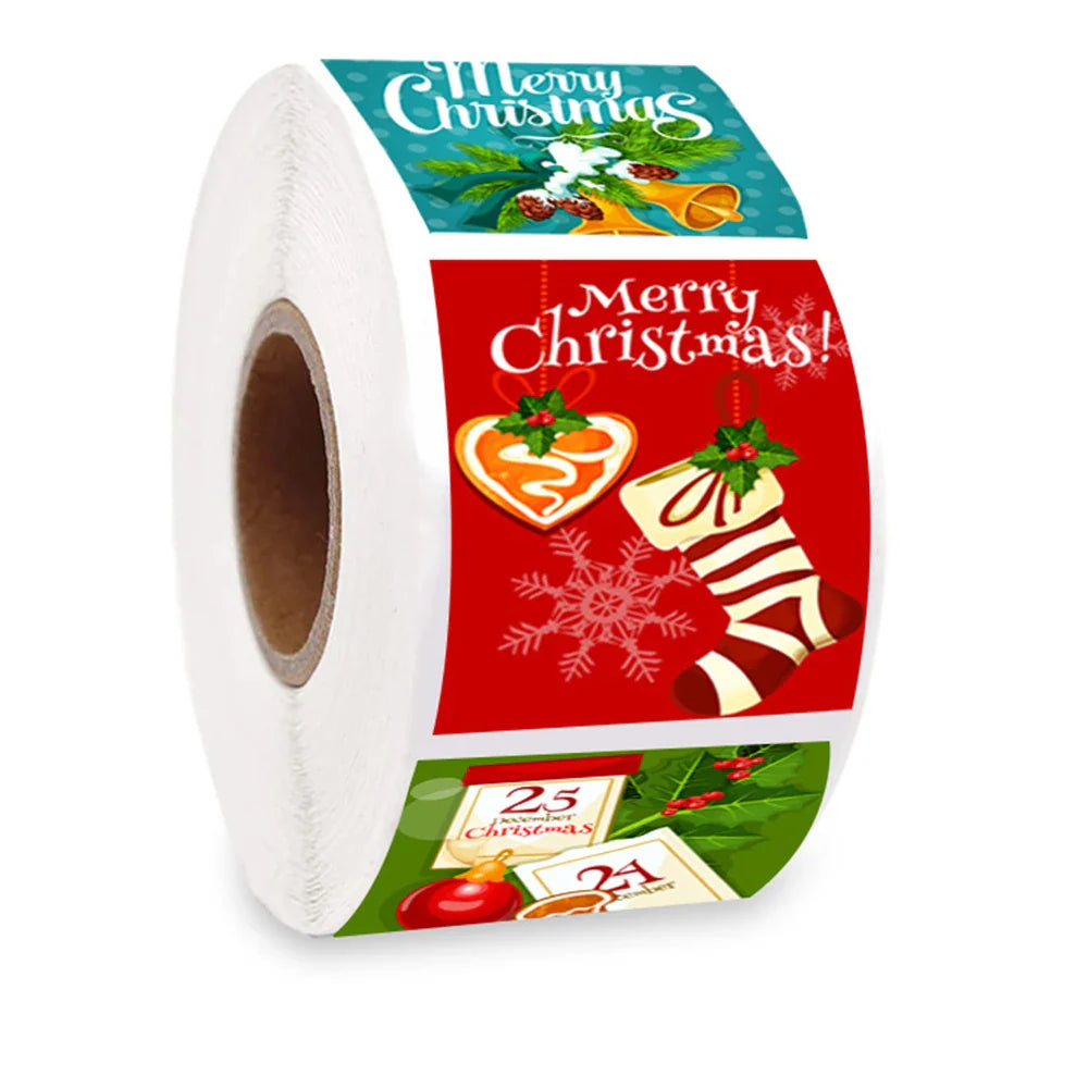 50-500pcs Christmas Theme Seal Labels Stickers Merry Christmas Stickers For DIY Gift Baking Package Envelope Stationery Decor (Online Order Only)