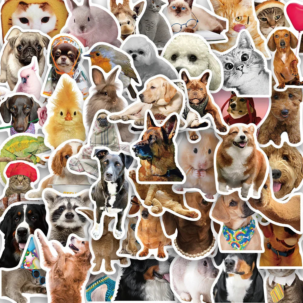 52PCS Cute Animal Cartoon Stickers for Laptop, Scrapbook, Suitcase, Phone, Car, Kids (ONLINE ORDER ONLY)