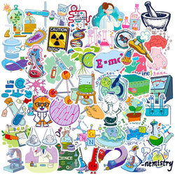 Science Lab Chemical Waterproof Stickers Decals for Laptop, Phone, Notebook, Skateboard, Kids Toys - 10/30/50/100pcs (Online Order Only)