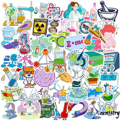 Science Lab Chemical Waterproof Stickers Decals for Laptop, Phone, Notebook, Skateboard, Kids Toys - 10/30/50/100pcs (Online Order Only)