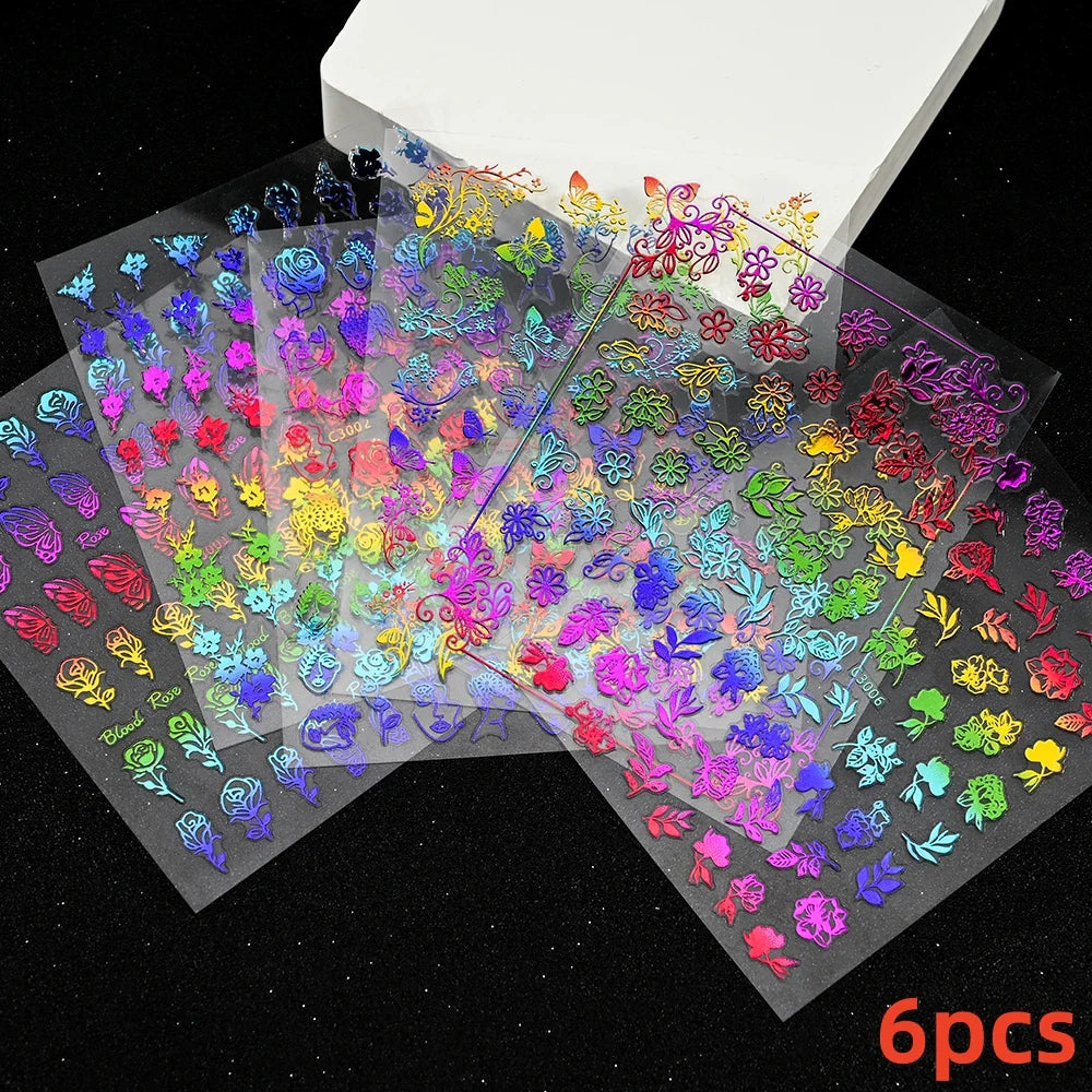 6 Sheets Moon/Star Nail Art Sticker Adhesive Gold Color Sticker Sheets Universal Constellation Shapes Sticker Art Decoration (ONLINE ORDER ONLY)