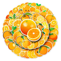 50PCS Cartoon Orange Cute Graffiti Scooter Laptop Waterproof Stickers Toys Tablet Decoration Graffiti Decals Sticker (Online Order Only)