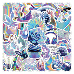 10/30/53pcs VSCO Holographic Laser Cartoon Waterproof Stickers Decoration Stationery Laptop Phone Suitcase Scrapbook Sticker Toy (ONLINE ORDER ONLY)