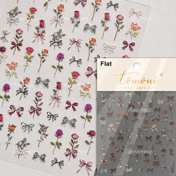 Dried Flower Butterfly Wildflowers Daisy Lily Moth Orchid Garden Self Adhesive Nail Art Stickers Chic Manicure Decals Wholesale (ONLINE ORDER ONLY)