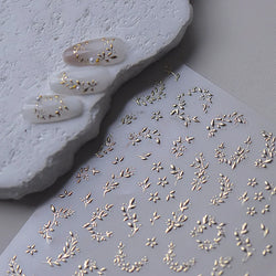 Hot Stamping Silver Rose Gold Tender Leaf Branches Flower Slash Leaves Maple Leaves Ginkgo Plant Flower Nail Art Stickers Decals (ONLINE ORDER ONLY)