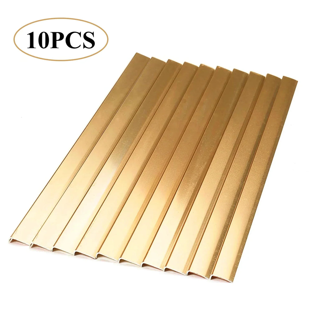 10 Sheets Metal L-shaped Protective Wall Corner Strip Right Angle Wrapping Edge Sticker For Home Furniture Decoration (ONLINE ORDER ONLY)