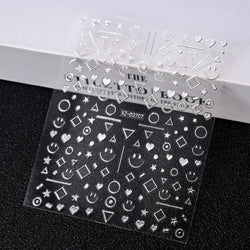 1pc 3D Gradient French Nail Stickers with Crown & Tassel Design Gold Silver Lines Self-Adhesive Nail Art Waterfall Manicure Foil (Online Order Only)
