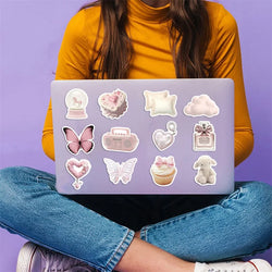 10/30/50PCS Kawaii Pink Ballet PVC Sticker Aesthetic Korean Stationery Decoration Scrapbooking School Supplies for Kids (ONLINE ORDER ONLY)