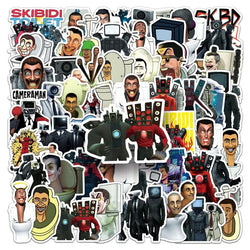 60pcs Skibidi Toilet Stickers for Suitcase, Water Cup, Phone, Laptop, Car, Scooter, Refrigerator (Online Order Only)
