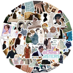 50pcs Pride And Prejudice Stickers TV Show Classic Movie Decals For Laptop Scrapbook Water Bottle Phone Bike Helmet Sticker (Online Order Only)