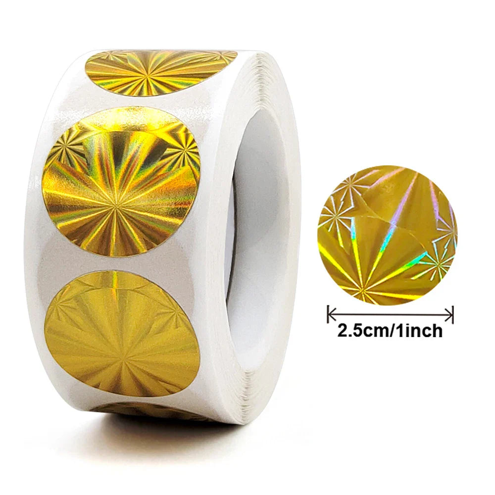 100-500pcs Round Gold Sticker Birthday Wedding Party Decor Gift Seal Sticker Envelope Invitation Letter Seal Lables (Online Order Only)