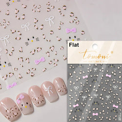 Flat Small Pink Brown Halo Dyeing Love Heart Geometric Leopard Shiny Jelly Chic Embossed Relief Nail Art Stickers Manicure Decal (Online Order Only)