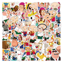Family Guy Cartoon Stickers Pack - DIY Decals for Laptop, Guitar, Car, Bike, Skateboard (Online Order Only)