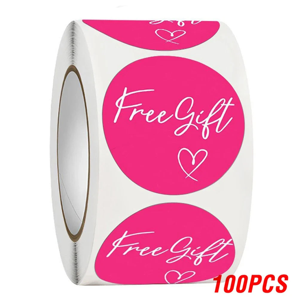 100-500pcs Free Gift Letters Labels Sticker Stationary Supplies Pink Thank You Sticker For Small Business Package Card 1 Inch (ONLINE ORDER ONLY)