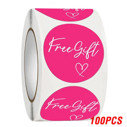 100-500pcs Free Gift Letters Labels Sticker Stationary Supplies Pink Thank You Sticker For Small Business Package Card 1 Inch (ONLINE ORDER ONLY)