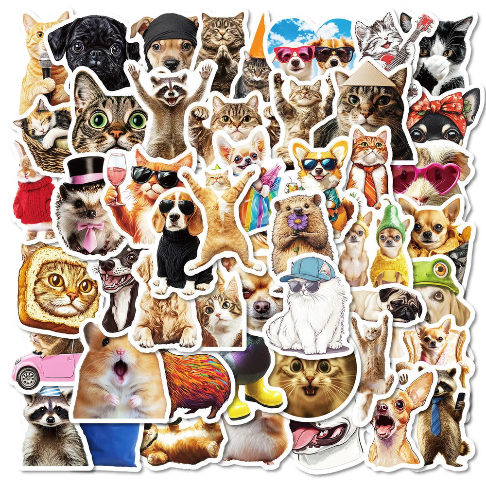 50Pcs Cute Pet Cartoon Stickers for Helmet, Wall, DIY Decoration (ONLINE ORDER ONLY)
