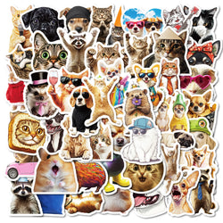 50Pcs Cute Pet Cartoon Stickers for Helmet, Wall, DIY Decoration (ONLINE ORDER ONLY)