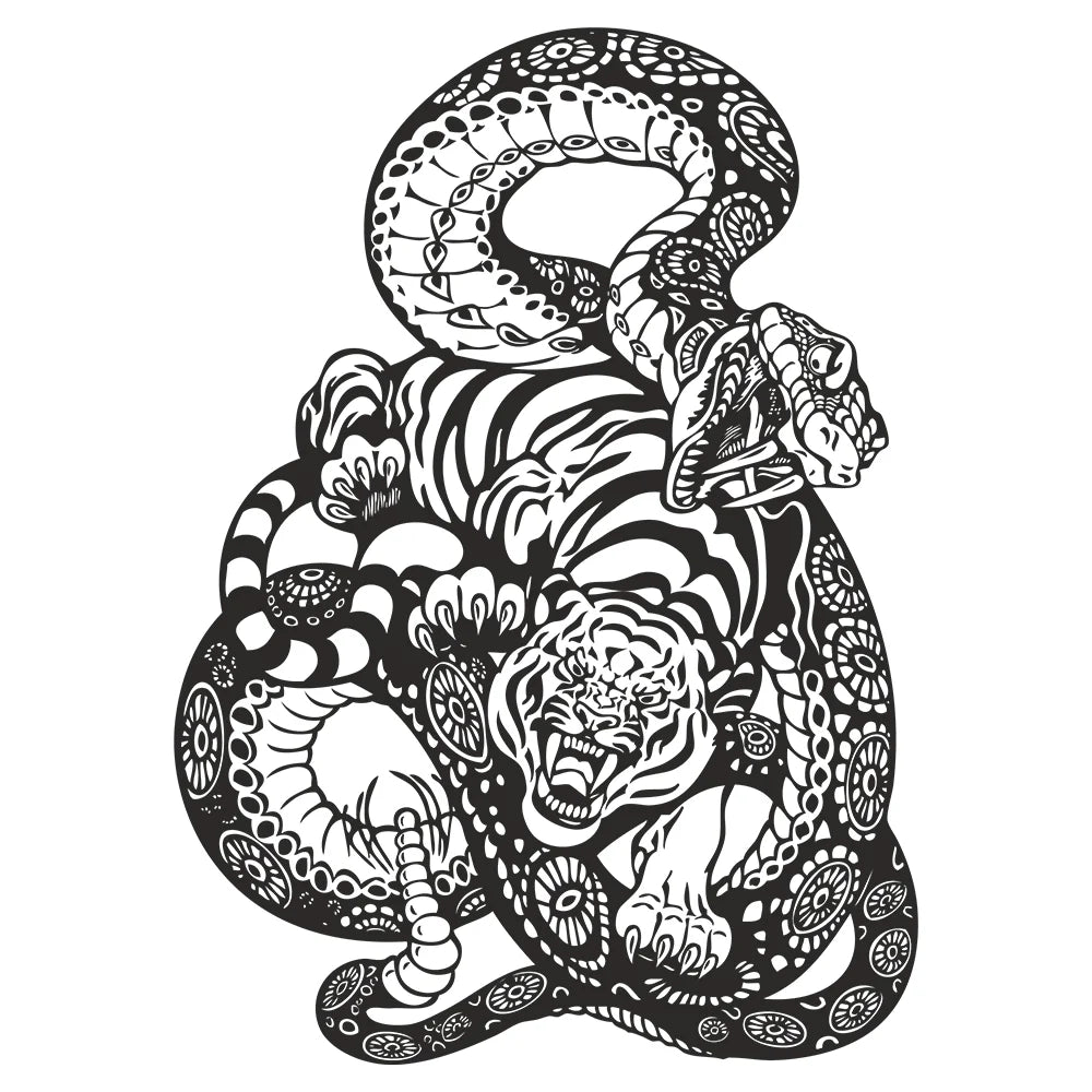 Anime Detachment Car Stickers Tiger And Snake Body Big Picture Decoration Movement Style Die Cutting Waterproof PVC Vinyl Decals (ONLINE ORDER ONLY)