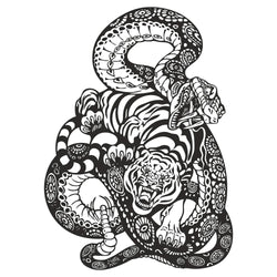 Anime Detachment Car Stickers Tiger And Snake Body Big Picture Decoration Movement Style Die Cutting Waterproof PVC Vinyl Decals (ONLINE ORDER ONLY)