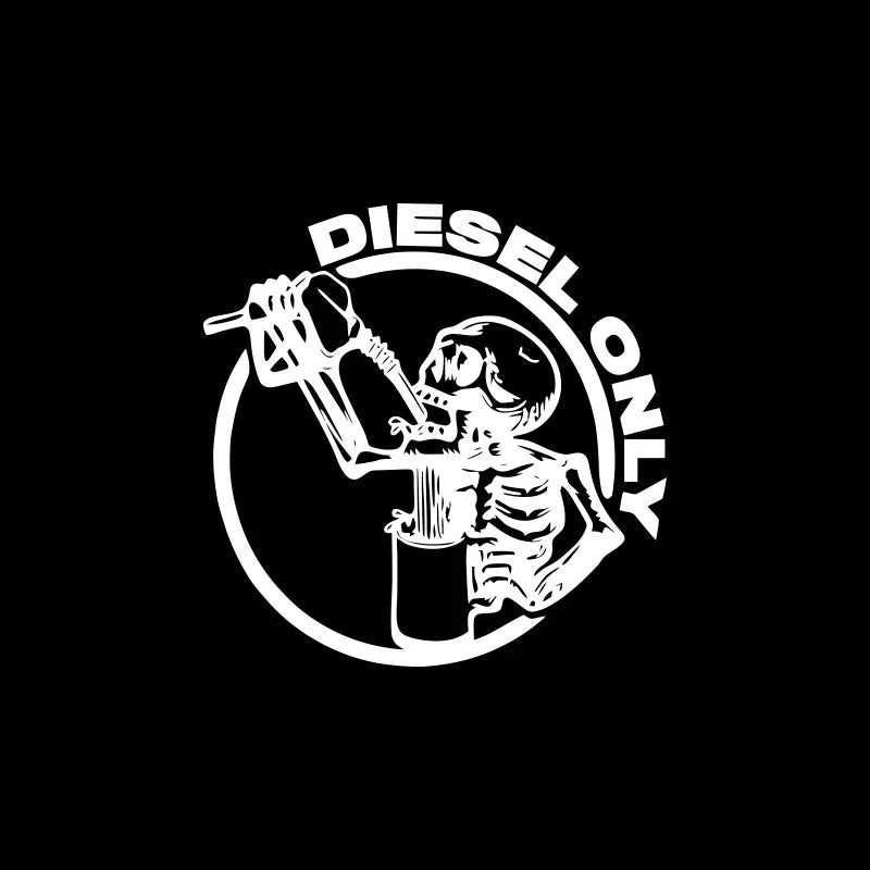 Diesel Only Skull for Car Sticker Decoration Fuel Tank Cap Roundness Outdoor Sticker External Accessories Waterproof Vinyl Decal (ONLINE ORDER ONLY)