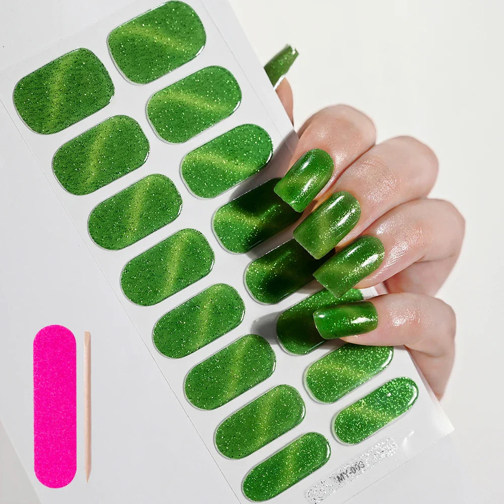 Nude Pink French Semi-Cured Gel Nail Patch Slider Adhesive Waterproof Long Lasting Full Cover Gel Nail Sticker UV Lamp Needed *^ (ONLINE ORDER ONLY)