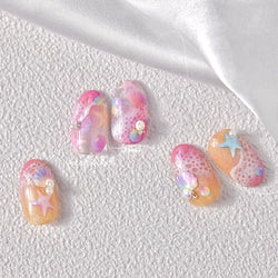 Fantasy Beach Summer Dreamy Colorful Seasnail Shell Pearl Conch Jelly Star 5D Decals Soft Relief 3D Decoration Nail Art Stickers (Online Order Only)